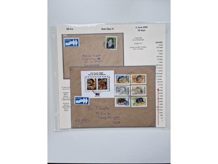 1980/2009, five-frame gold medal-winning exhibit collection “The Death of a Postal System - Zimbabwean Inflation 1980-2009”, 