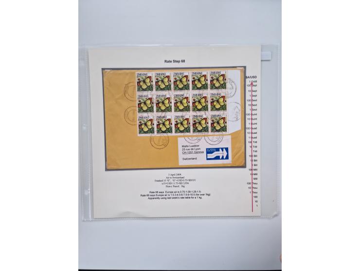 1980/2009, five-frame gold medal-winning exhibit collection “The Death of a Postal System - Zimbabwean Inflation 1980-2009”, 