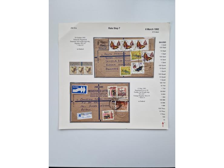 1980/2009, five-frame gold medal-winning exhibit collection “The Death of a Postal System - Zimbabwean Inflation 1980-2009”, 