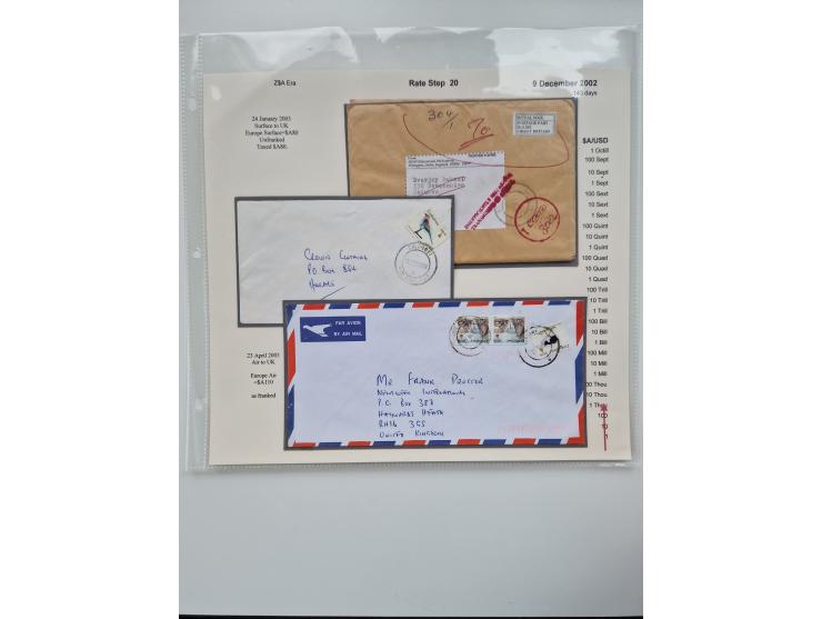 1980/2009, five-frame gold medal-winning exhibit collection “The Death of a Postal System - Zimbabwean Inflation 1980-2009”, 