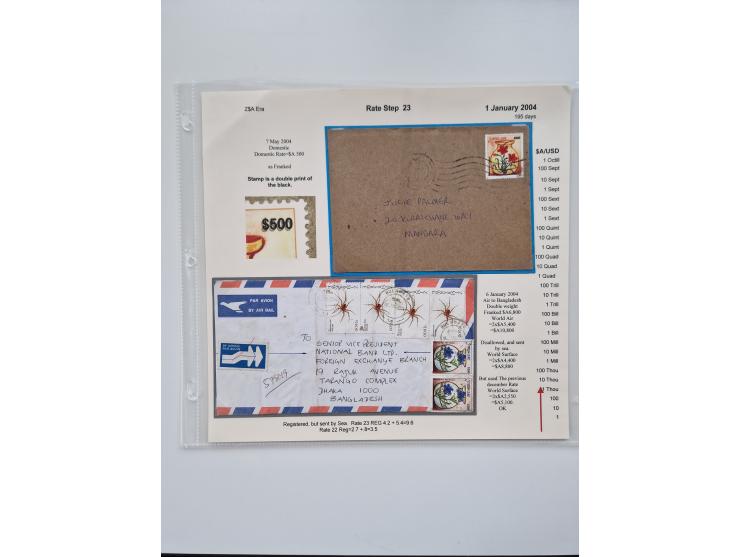 1980/2009, five-frame gold medal-winning exhibit collection “The Death of a Postal System - Zimbabwean Inflation 1980-2009”, 