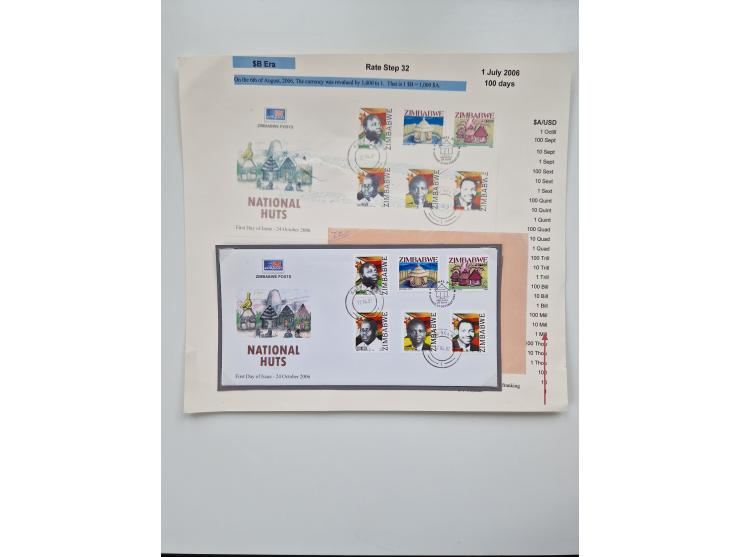 1980/2009, five-frame gold medal-winning exhibit collection “The Death of a Postal System - Zimbabwean Inflation 1980-2009”, 