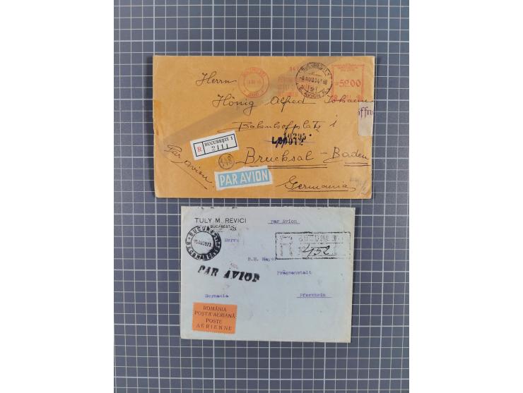 1914/70 (ca.), einigen hundert Luftpost-Briefe und Karten Europa und Übersee, Schwerpunkt vor 1945 mit u.a. viel Australien, 