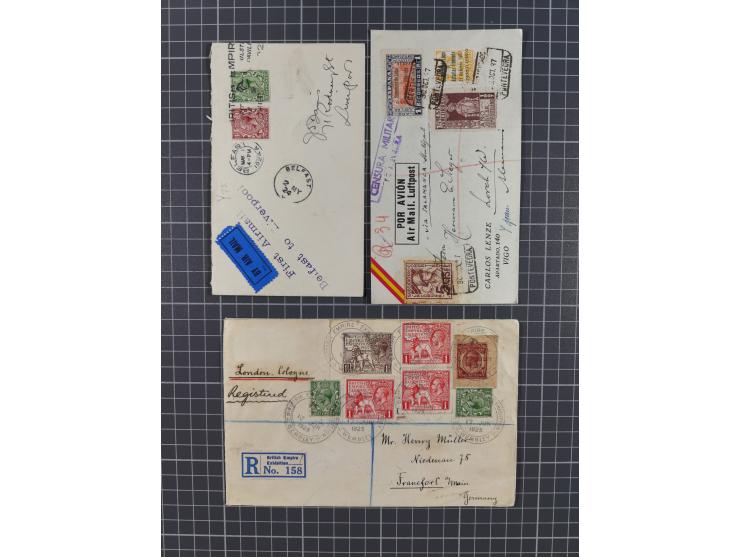 1914/70 (ca.), einigen hundert Luftpost-Briefe und Karten Europa und Übersee, Schwerpunkt vor 1945 mit u.a. viel Australien, 