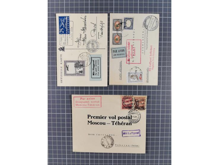 1914/70 (ca.), einigen hundert Luftpost-Briefe und Karten Europa und Übersee, Schwerpunkt vor 1945 mit u.a. viel Australien, 