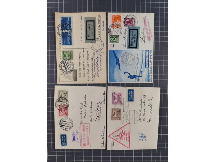 1914/70 (ca.), einigen hundert Luftpost-Briefe und Karten Europa und Übersee, Schwerpunkt vor 1945 mit u.a. viel Australien, 