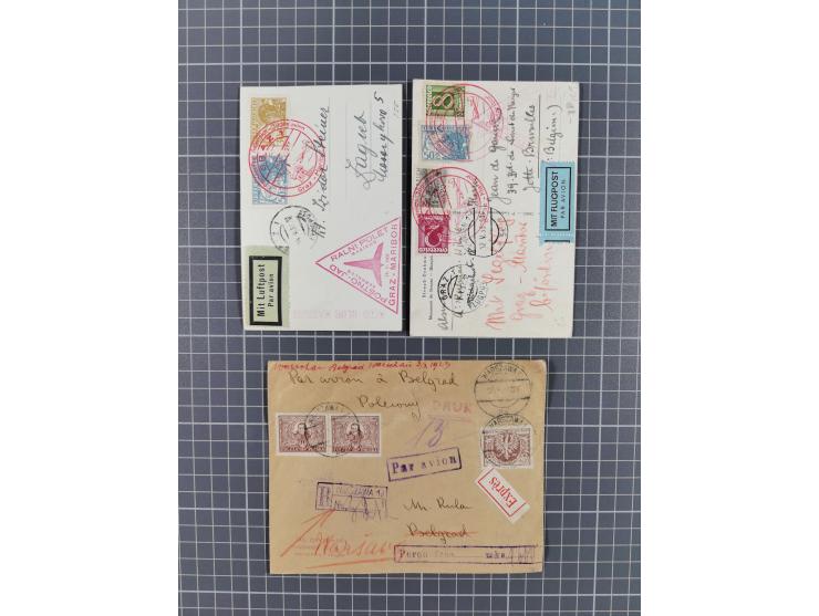 1914/70 (ca.), einigen hundert Luftpost-Briefe und Karten Europa und Übersee, Schwerpunkt vor 1945 mit u.a. viel Australien, 