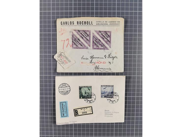 1914/70 (ca.), einigen hundert Luftpost-Briefe und Karten Europa und Übersee, Schwerpunkt vor 1945 mit u.a. viel Australien, 