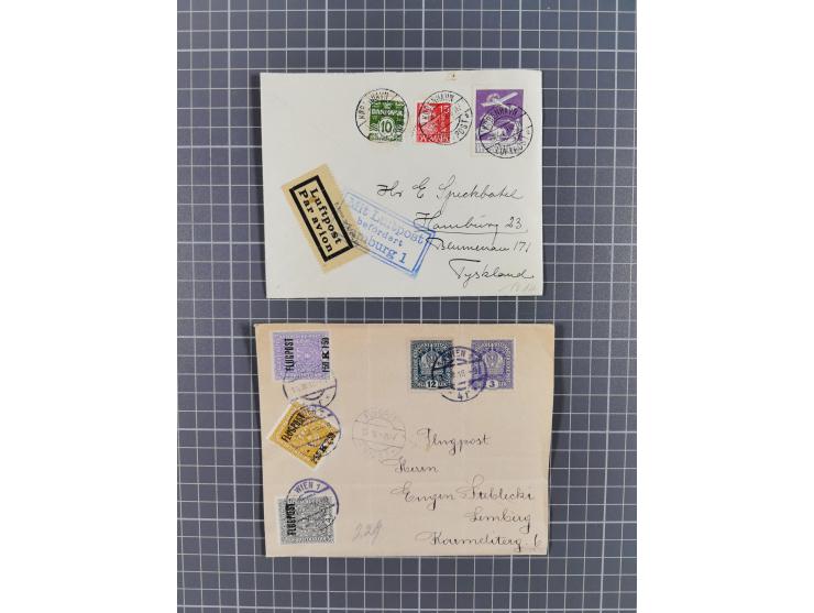 1914/70 (ca.), einigen hundert Luftpost-Briefe und Karten Europa und Übersee, Schwerpunkt vor 1945 mit u.a. viel Australien, 