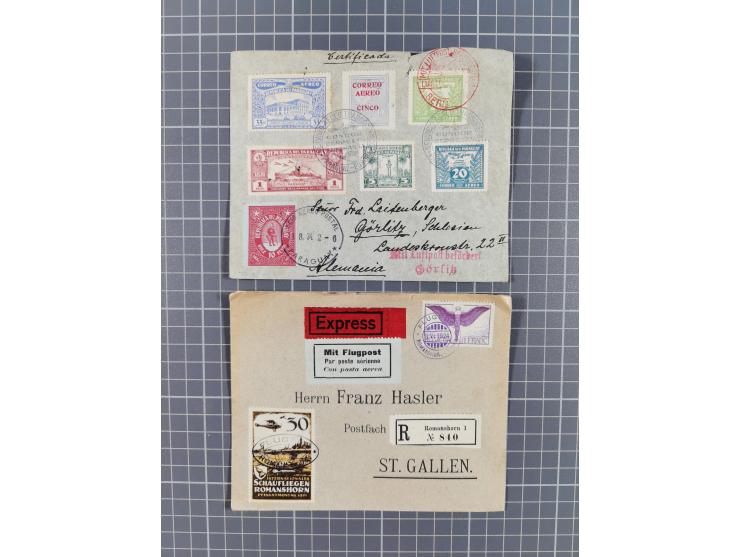 1914/70 (ca.), einigen hundert Luftpost-Briefe und Karten Europa und Übersee, Schwerpunkt vor 1945 mit u.a. viel Australien, 