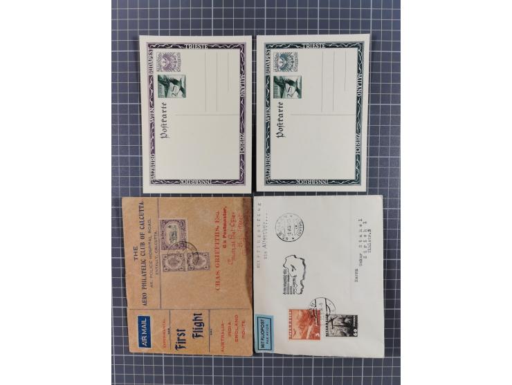1914/70 (ca.), einigen hundert Luftpost-Briefe und Karten Europa und Übersee, Schwerpunkt vor 1945 mit u.a. viel Australien, 
