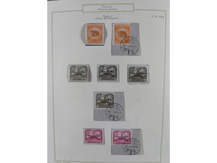 1918/20, interesting unused and used collection with many better stamps throughout, including varieties missing letters, doub