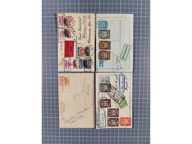 1919/30, über 500 Karten, GSK und Briefe mit Flugpost-Stempeln, dabei frühe Luftpost-Feldpost 1918, Privat-GSK, Sonderkarten,