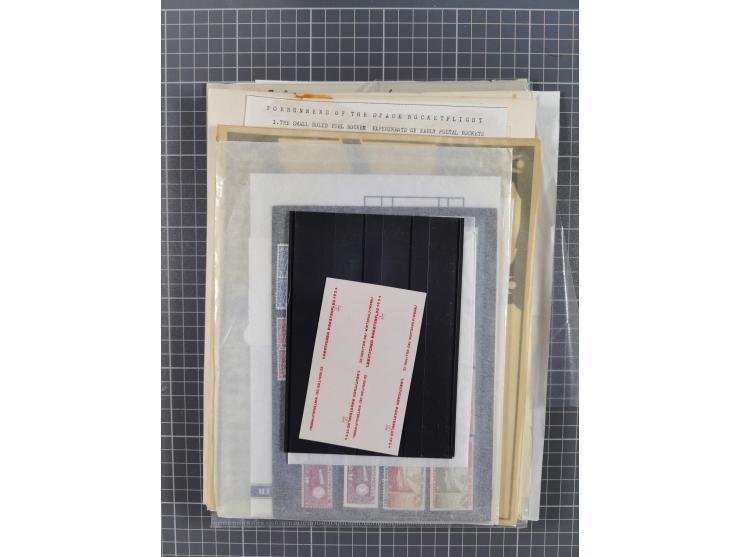 1933/65, umfangreiche Dokumentation und Sammlung “Gerhard Zucker - Raketenpost” mit frühen Briefen und Vignetten ab dem 1. Na