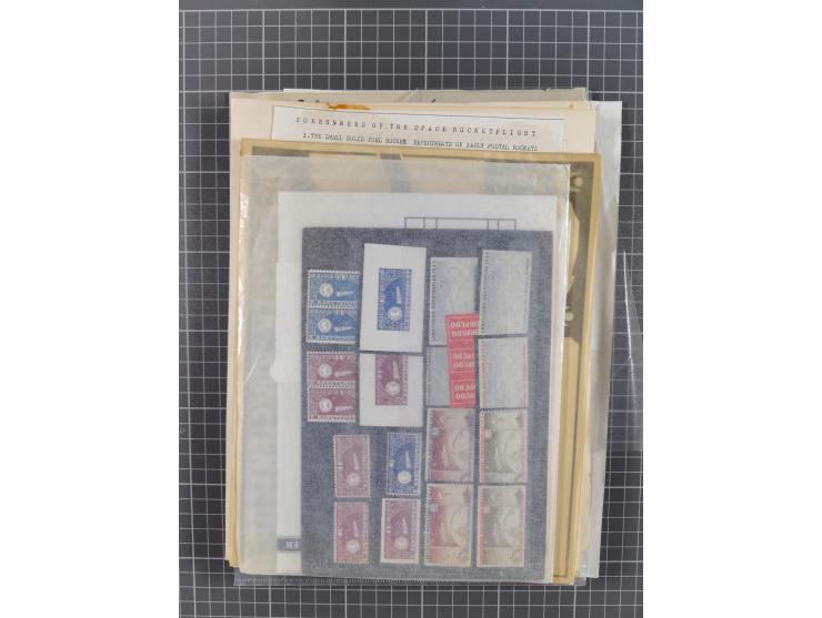1933/65, umfangreiche Dokumentation und Sammlung “Gerhard Zucker - Raketenpost” mit frühen Briefen und Vignetten ab dem 1. Na