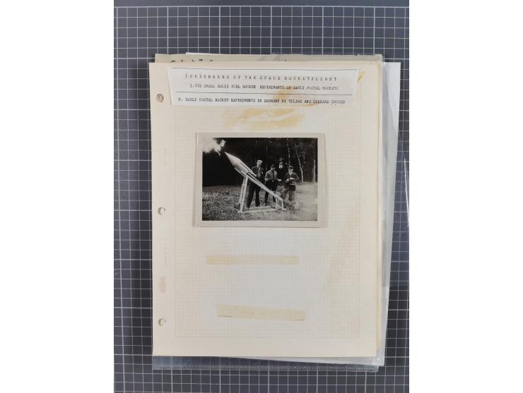 1933/65, umfangreiche Dokumentation und Sammlung “Gerhard Zucker - Raketenpost” mit frühen Briefen und Vignetten ab dem 1. Na