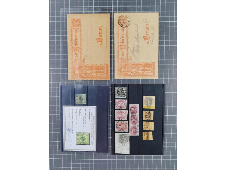 1840/2001 (ca.), Bremen und Cannstatt Heimat-Sammlung mit über 350 belegen, inkl. Dienstmarken und Feldpost, viele interessan