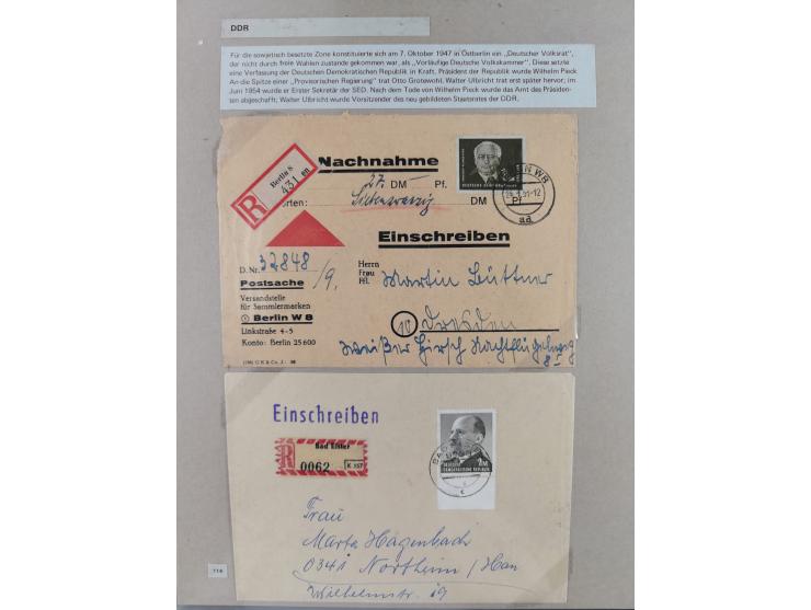 1815/1980 (ca.), interessante Sammlung 'Deutsche Geschichte', ausstellungsmäßig aufgezogen mit interessanten Belegen, dabei G