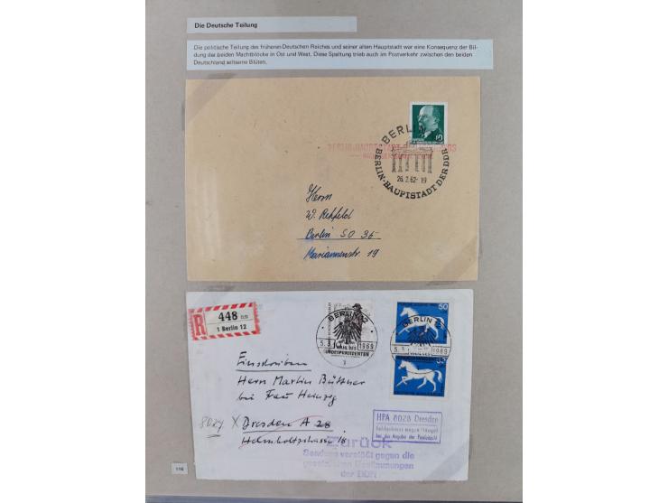 1815/1980 (ca.), interessante Sammlung 'Deutsche Geschichte', ausstellungsmäßig aufgezogen mit interessanten Belegen, dabei G