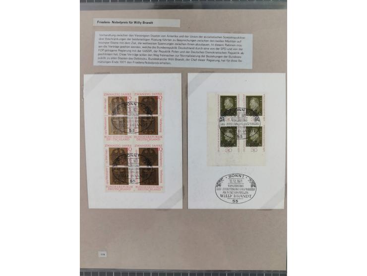 1815/1980 (ca.), interessante Sammlung 'Deutsche Geschichte', ausstellungsmäßig aufgezogen mit interessanten Belegen, dabei G