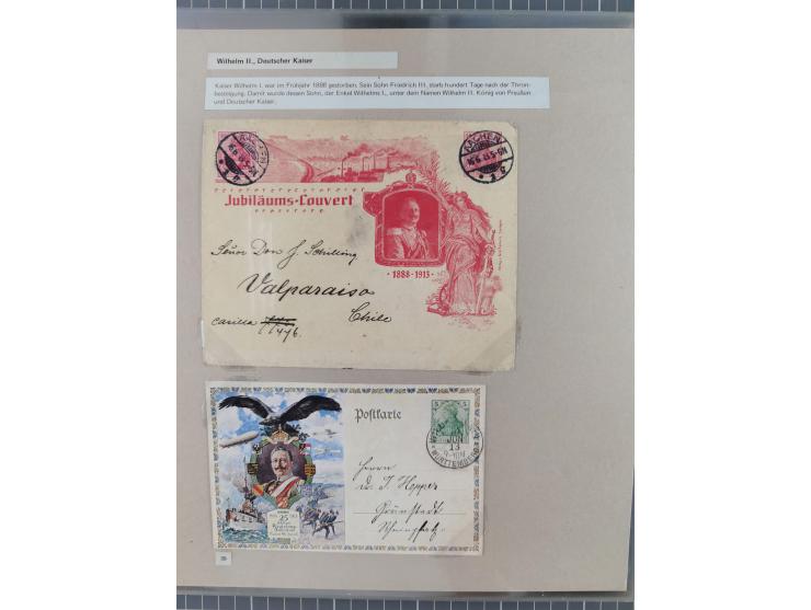 1815/1980 (ca.), interessante Sammlung 'Deutsche Geschichte', ausstellungsmäßig aufgezogen mit interessanten Belegen, dabei G