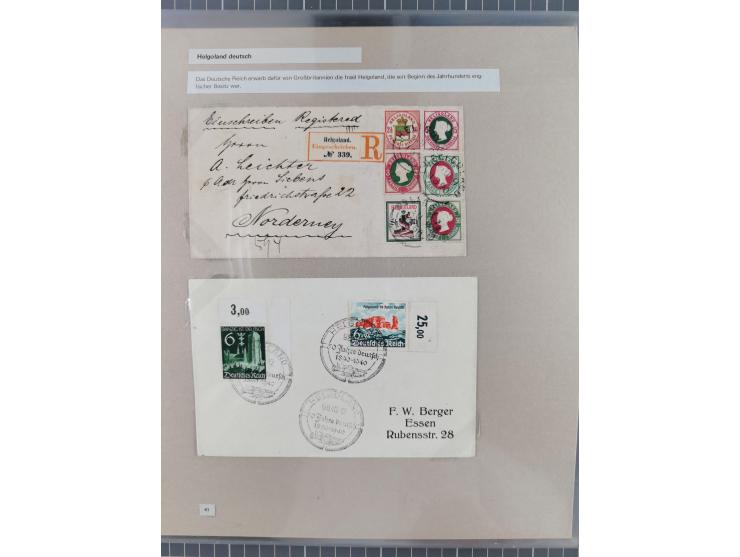 1815/1980 (ca.), interessante Sammlung 'Deutsche Geschichte', ausstellungsmäßig aufgezogen mit interessanten Belegen, dabei G