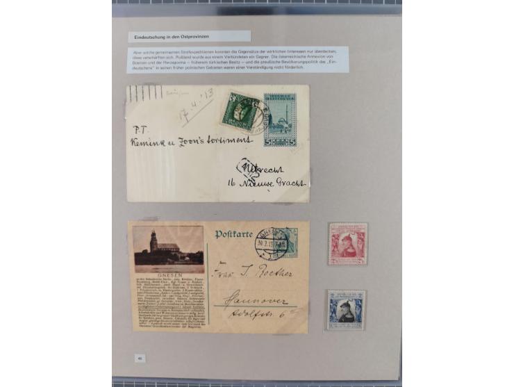 1815/1980 (ca.), interessante Sammlung 'Deutsche Geschichte', ausstellungsmäßig aufgezogen mit interessanten Belegen, dabei G