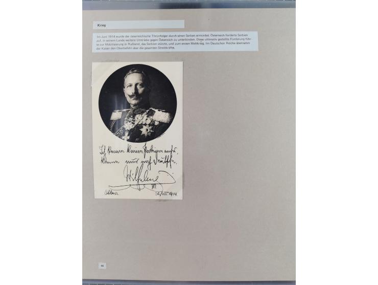 1815/1980 (ca.), interessante Sammlung 'Deutsche Geschichte', ausstellungsmäßig aufgezogen mit interessanten Belegen, dabei G