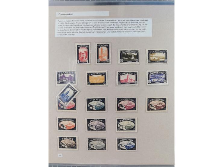 1815/1980 (ca.), interessante Sammlung 'Deutsche Geschichte', ausstellungsmäßig aufgezogen mit interessanten Belegen, dabei G