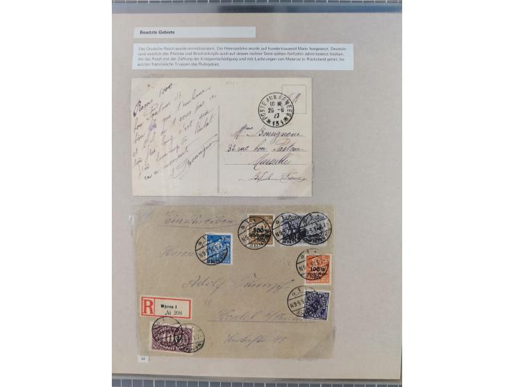 1815/1980 (ca.), interessante Sammlung 'Deutsche Geschichte', ausstellungsmäßig aufgezogen mit interessanten Belegen, dabei G