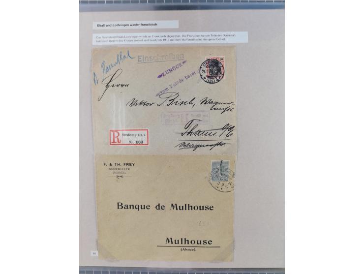 1815/1980 (ca.), interessante Sammlung 'Deutsche Geschichte', ausstellungsmäßig aufgezogen mit interessanten Belegen, dabei G