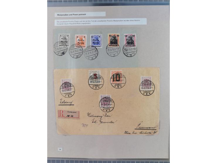 1815/1980 (ca.), interessante Sammlung 'Deutsche Geschichte', ausstellungsmäßig aufgezogen mit interessanten Belegen, dabei G