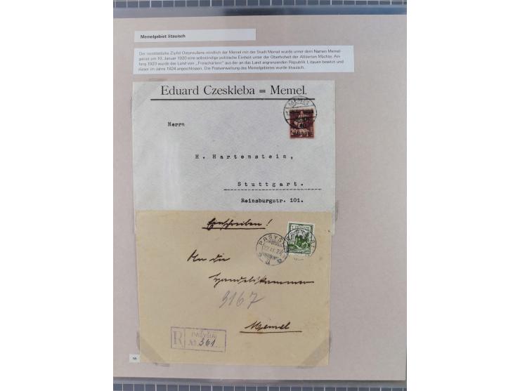 1815/1980 (ca.), interessante Sammlung 'Deutsche Geschichte', ausstellungsmäßig aufgezogen mit interessanten Belegen, dabei G