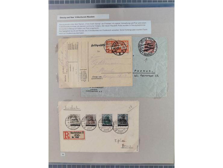 1815/1980 (ca.), interessante Sammlung 'Deutsche Geschichte', ausstellungsmäßig aufgezogen mit interessanten Belegen, dabei G