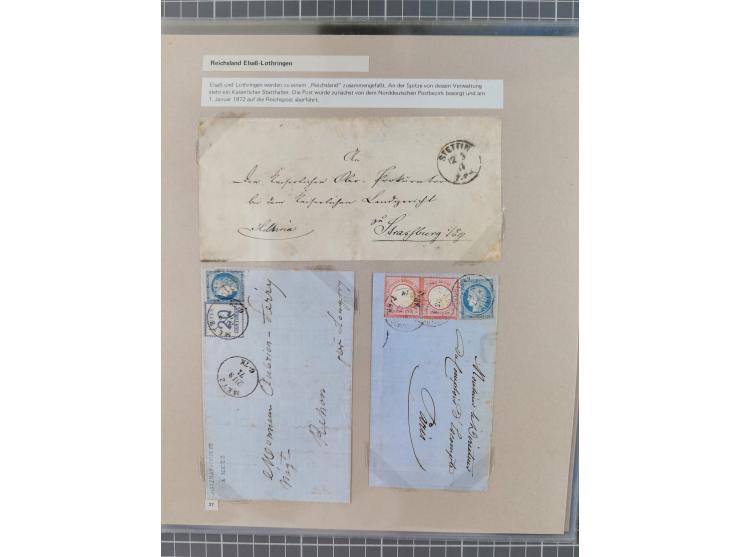 1815/1980 (ca.), interessante Sammlung 'Deutsche Geschichte', ausstellungsmäßig aufgezogen mit interessanten Belegen, dabei G