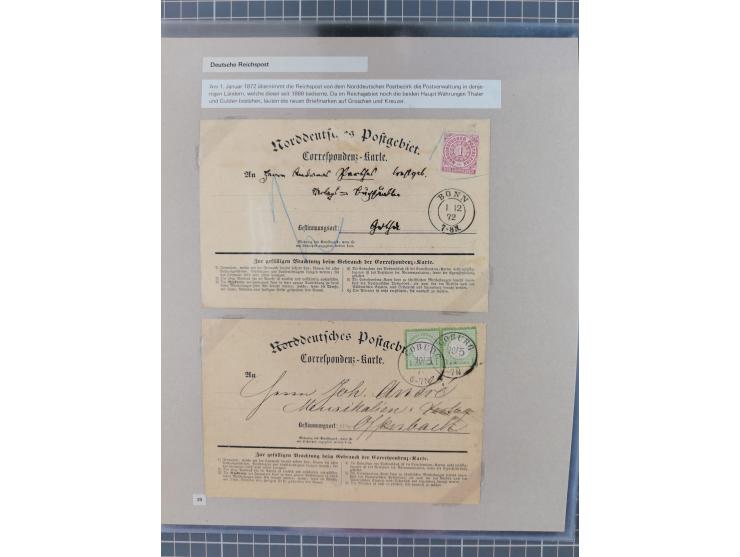 1815/1980 (ca.), interessante Sammlung 'Deutsche Geschichte', ausstellungsmäßig aufgezogen mit interessanten Belegen, dabei G