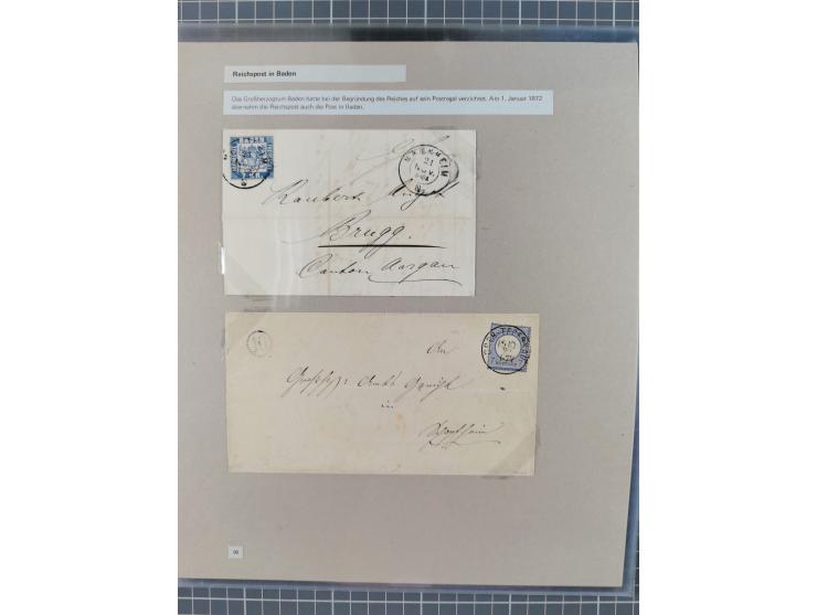 1815/1980 (ca.), interessante Sammlung 'Deutsche Geschichte', ausstellungsmäßig aufgezogen mit interessanten Belegen, dabei G