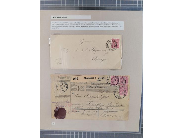 1815/1980 (ca.), interessante Sammlung 'Deutsche Geschichte', ausstellungsmäßig aufgezogen mit interessanten Belegen, dabei G