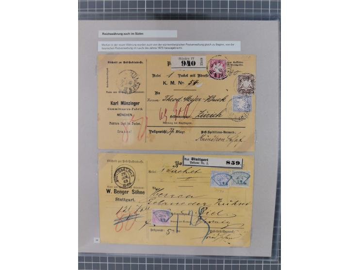 1815/1980 (ca.), interessante Sammlung 'Deutsche Geschichte', ausstellungsmäßig aufgezogen mit interessanten Belegen, dabei G