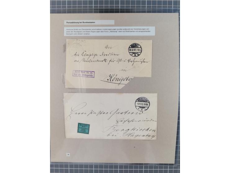 1815/1980 (ca.), interessante Sammlung 'Deutsche Geschichte', ausstellungsmäßig aufgezogen mit interessanten Belegen, dabei G