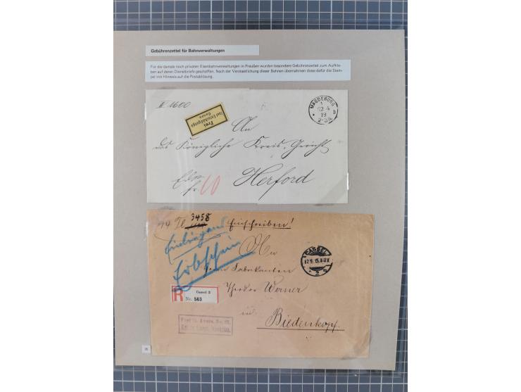 1815/1980 (ca.), interessante Sammlung 'Deutsche Geschichte', ausstellungsmäßig aufgezogen mit interessanten Belegen, dabei G