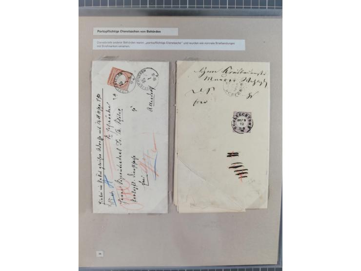 1815/1980 (ca.), interessante Sammlung 'Deutsche Geschichte', ausstellungsmäßig aufgezogen mit interessanten Belegen, dabei G