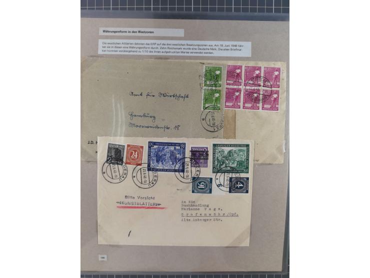 1815/1980 (ca.), interessante Sammlung 'Deutsche Geschichte', ausstellungsmäßig aufgezogen mit interessanten Belegen, dabei G