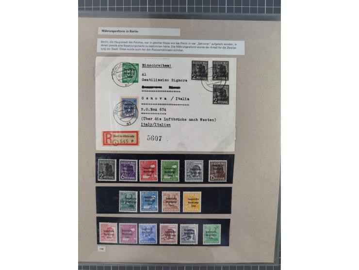 1815/1980 (ca.), interessante Sammlung 'Deutsche Geschichte', ausstellungsmäßig aufgezogen mit interessanten Belegen, dabei G