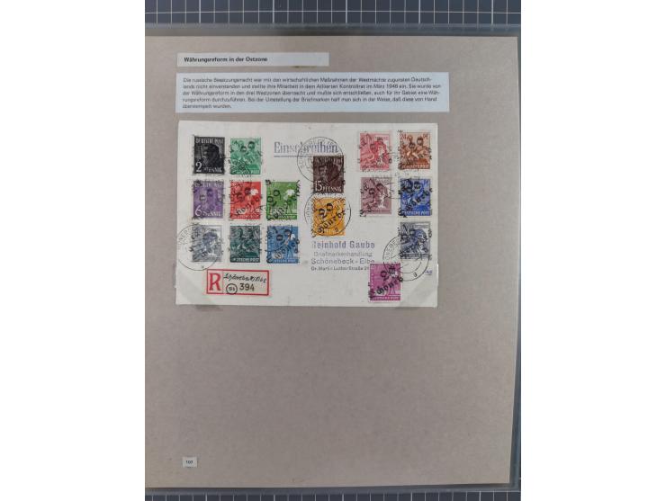 1815/1980 (ca.), interessante Sammlung 'Deutsche Geschichte', ausstellungsmäßig aufgezogen mit interessanten Belegen, dabei G