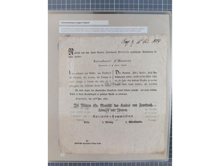 1815/1980 (ca.), interessante Sammlung 'Deutsche Geschichte', ausstellungsmäßig aufgezogen mit interessanten Belegen, dabei G