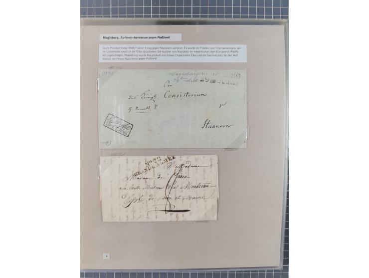 1815/1980 (ca.), interessante Sammlung 'Deutsche Geschichte', ausstellungsmäßig aufgezogen mit interessanten Belegen, dabei G