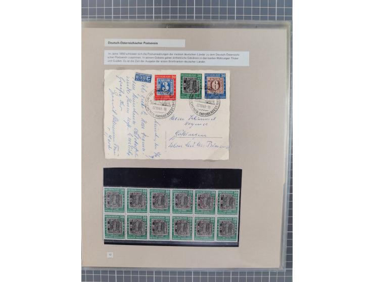 1815/1980 (ca.), interessante Sammlung 'Deutsche Geschichte', ausstellungsmäßig aufgezogen mit interessanten Belegen, dabei G