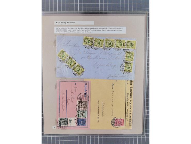 1815/1980 (ca.), interessante Sammlung 'Deutsche Geschichte', ausstellungsmäßig aufgezogen mit interessanten Belegen, dabei G