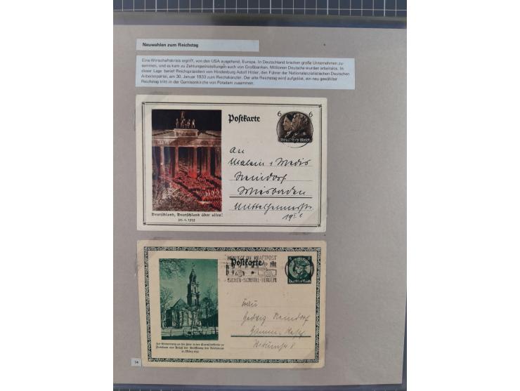 1815/1980 (ca.), interessante Sammlung 'Deutsche Geschichte', ausstellungsmäßig aufgezogen mit interessanten Belegen, dabei G